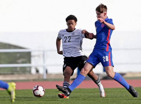 Tyler Dibling has joined Chelsea amid transfer interest from Newcastle United. (Photo by Ricardo Nascimento/Getty Images for DFB)
