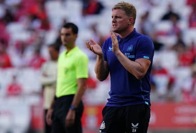 Newcastle United head coach Eddie Howe. (Photo by Gualter Fatia/Getty Images)