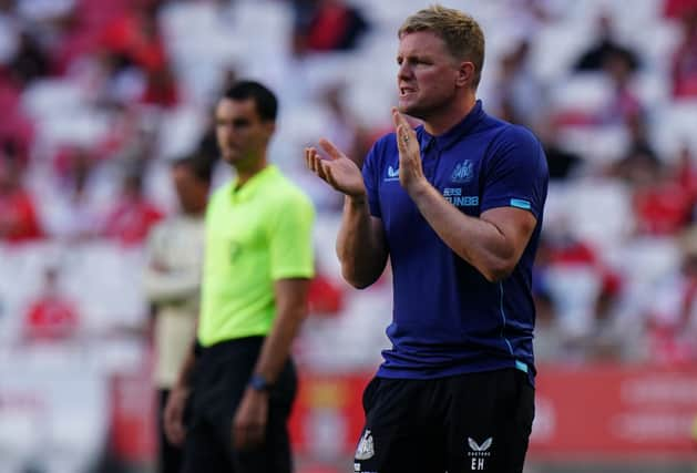 Newcastle United head coach Eddie Howe.  (Photo by Gualter Fatia/Getty Images)