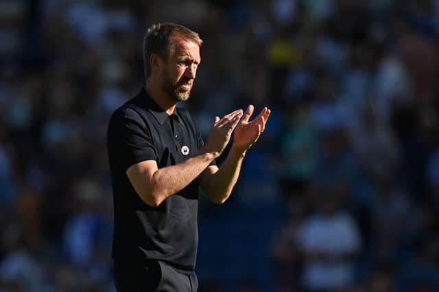 Brighton and Hove Albion manager Graham Potter. (Photo by GLYN KIRK/AFP via Getty Images)