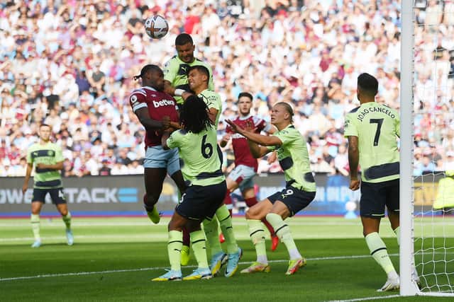Michail Antonio struggles against Manchester City (Image: Getty Images)