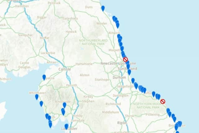 The Environment Agency has warned beachgoers of pollution risk after sewage water has been pumped into rivers and sea in Northumberland