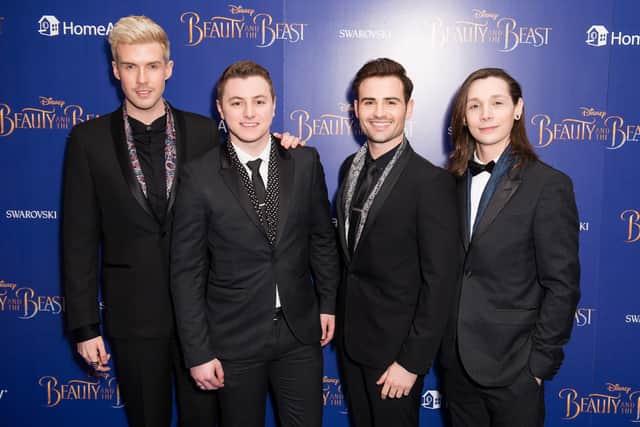 (L-R) Jamie Lambert, Matthew Pagan, Michael Auger and Thomas Redgrave from Collabro