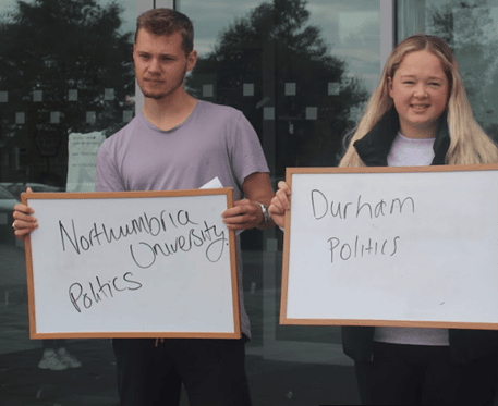 St. Joseph's Catholic Academy_James Mole and Emily Martin will both being studying politics at Northumbria University and Durham University respectively