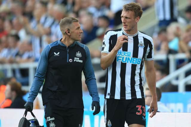 Newcastle United defender Dan Burn. (Photo by LINDSEY PARNABY/AFP via Getty Images)