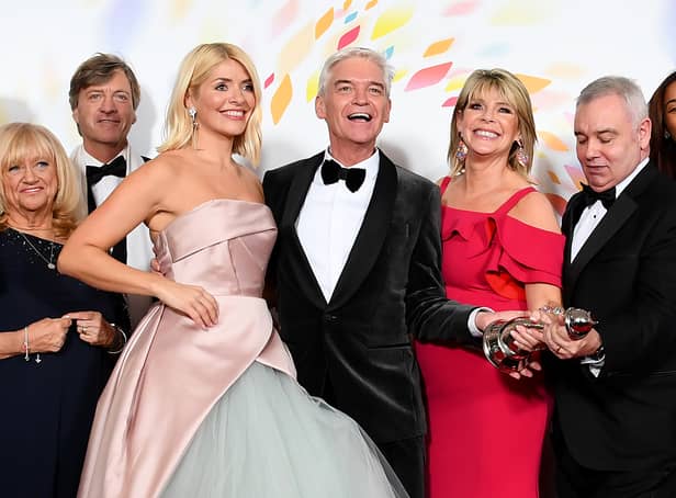 <p>(L-R) Judy Finnigan, Richard Madeley, Holly Willoughby, Phillip Schofield Ruth Langsford, Eamonn Holmes, Rochelle Humes of "This Morning",</p>