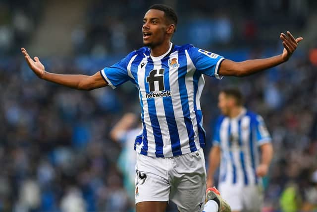 Alexander Isak has landed in Newcastle ahead of his £58m switch from Real Sociedad. (Photo by ANDER GILLENEA/AFP via Getty Images)