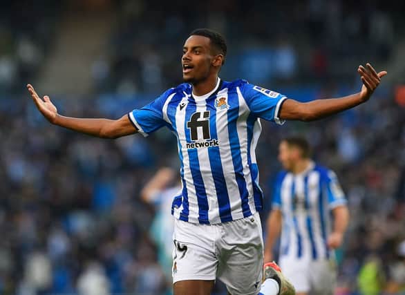 Alexander Isak has landed in Newcastle ahead of his £58m switch from Real Sociedad. (Photo by ANDER GILLENEA/AFP via Getty Images)