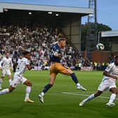Newcastle United right-back Emil Krafth was stretchered off against Tranmere Rovers.  (Photo by PAUL ELLIS/AFP via Getty Images)