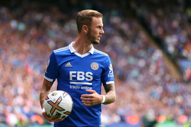  James Maddison of Leicester City during the Premier League match (Photo by Marc Atkins/Getty Images)