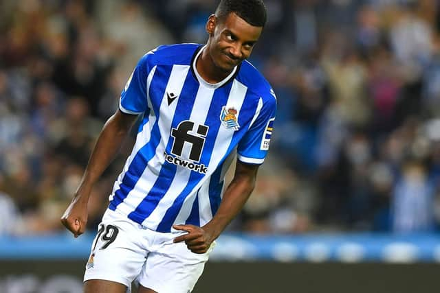 Newcastle United hope Alexander Isak can play against Wolves. (Photo by ANDER GILLENEA/AFP via Getty Images)