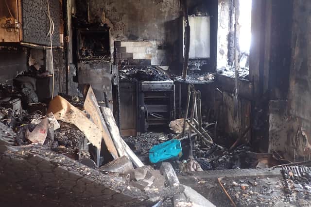 A kitchen fire destroyed the home in North Shields