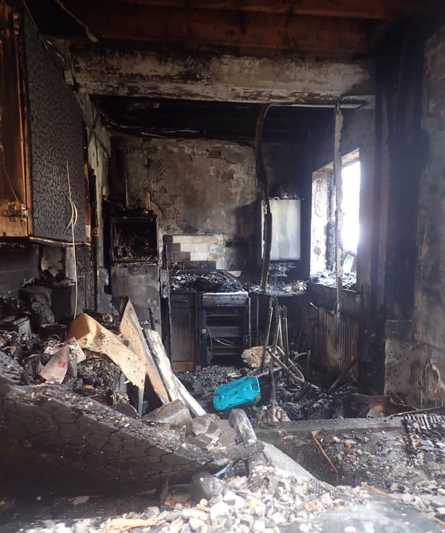 A kitchen fire destroyed the home in North Shields
