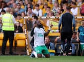 Allan Saint-Maximin of Newcastle United celebrates after scoring a stunning equaliser at Wolverhampton Wanderers  (Photo by Eddie Keogh/Getty Images)