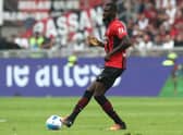 Tiemoue Bakayoko of AC Milan in action during the Serie A match against Atalanta (Photo by Marco Luzzani/Getty Images)