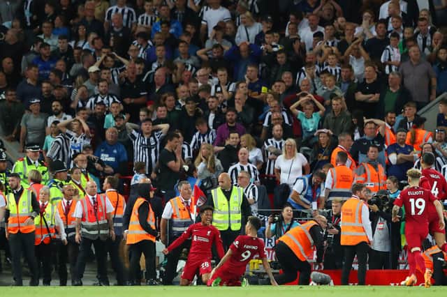 Newcastle United were booed off the pitch by Liverpool fans.  (Photo by Alex Livesey/Getty Images)