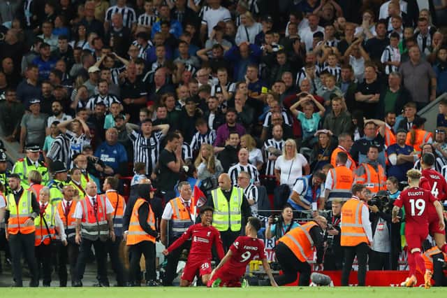 Newcastle United were booed off the pitch by Liverpool fans. (Photo by Alex Livesey/Getty Images)