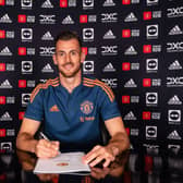 Martin Dubravka has joined Manchester United on a season-long loan deal. (Photo by Manchester United/Manchester United via Getty Images)