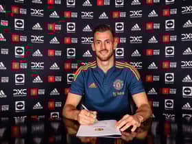 Martin Dubravka has joined Manchester United on a season-long loan deal. (Photo by Manchester United/Manchester United via Getty Images)