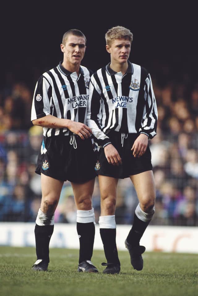 Lee Makel (right) playing for Newcastle in 1992 (Image: Getty Images)
