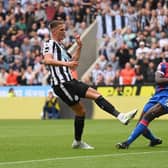 A shot from Sven Botman is blocked en route to goal during the Premier League home game against Crystal Palace (Photo by Stu Forster/Getty Images)