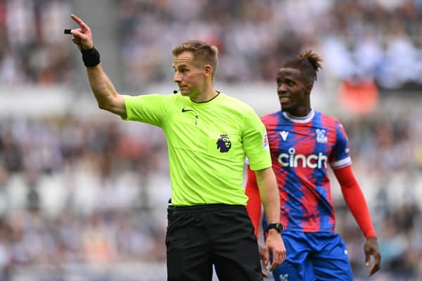 Referee Michael Salisbury makes a decision during the Premier League match between Newcastle United and Crystal Palace  (Photo by Stu Forster/Getty Images)
