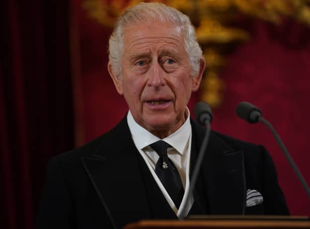 <p>King Charles III during the Accession Council at St James's Palace, London, Credit PA </p>