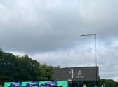 An image of Queen Elizabeth II over the Great North Run 2022 start line