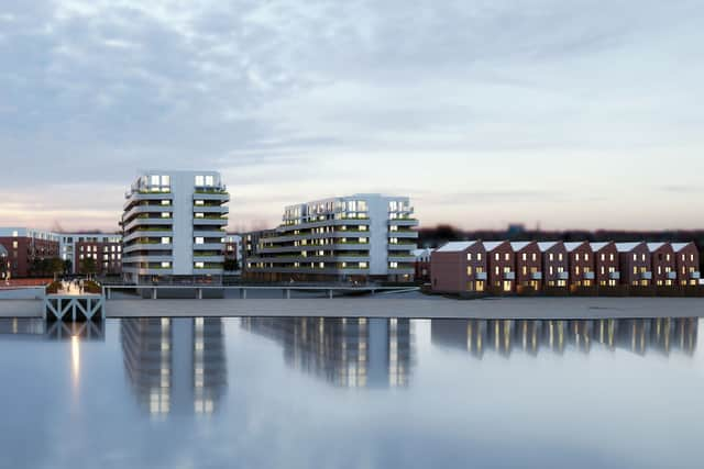 The former dockyards on the banks of the River Tyne at Hebburn.