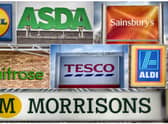 BRISTOL, ENGLAND - NOVEMBER 18:  In this composite image, the logos of the UK’s leading supermarkets (Left to right from top row) Lidl, Asda, Sainsbury’s (Middle row left to right) Waitrose, Tesco and Aldi and bottom row Morrisons (Photo by Matt Cardy/Getty Images)