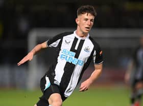 Newcastle United midfielder Joe White. (Photo by Michael Regan/Getty Images)