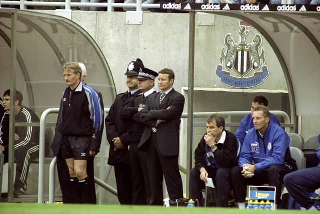 Danny Wilson, manager of Sheffield Wednesday watches his team struggle in their 8-0 defeat at Newcastle United (Photo: Clive Mason /Allsport)