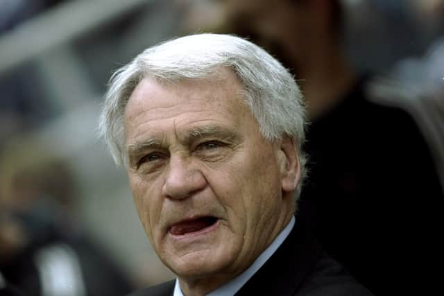 Bobby Robson, manager of Newcastle watches his team during the Newcastle United v Sheffield Wednesday (Photo: Clive Mason /Allsport)