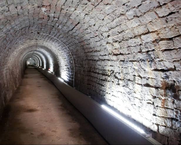 The Victoria Tunnel is a preserved 19th-century waggonway under Newcastle, stretching from the Town Moor to the Tyne river.