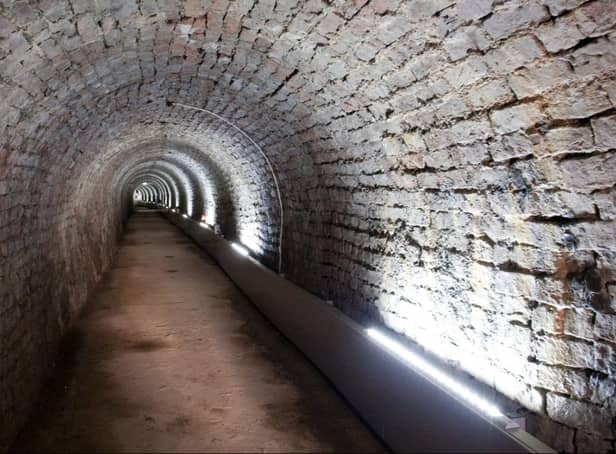 <p>The Victoria Tunnel is a preserved 19th-century waggonway under Newcastle, stretching from the Town Moor to the Tyne river.</p>
