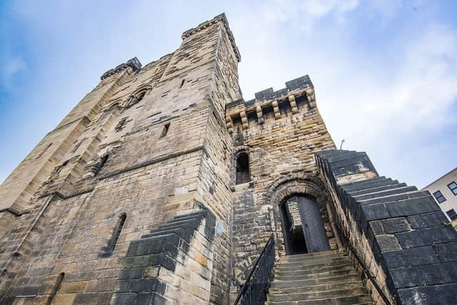 How did Newcastle get its name, and why is Newcastle Castle a “grim symbol” of royal authority