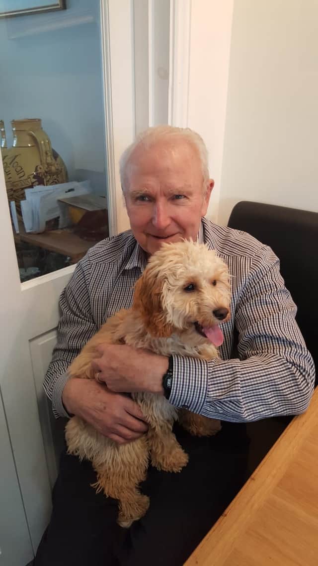 Cameron is fundraising in honour of his late grandfather (above)
