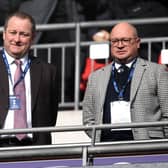 Former Newcastle United owner Mike Ashley and former managing director Lee Charnley. (Photo by Michael Regan/Getty Images)