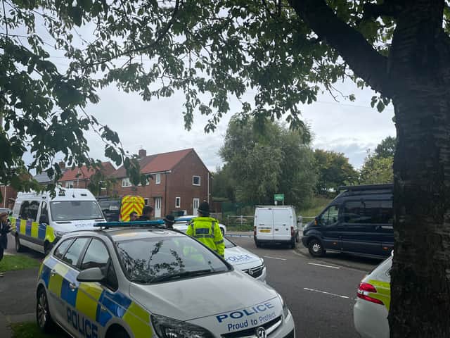 Police at Aycliffe Crescent in Gateshead (Image: NewcastleWorld)