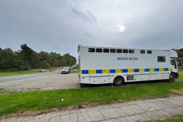 A police house carriage near the scene of the crime (Image: NewcastleWorld)