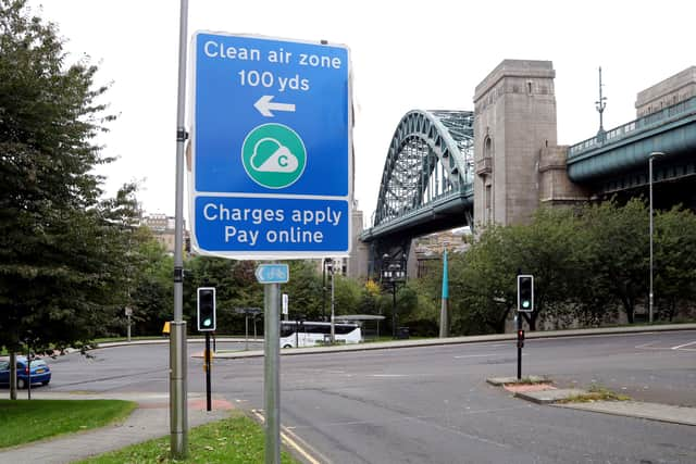 Signs have started to crop up around the entry points to the Newcastle and Gateshead Clean Air Zone