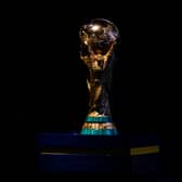 A replica of the FIFA World Cup Trophy is seen during a ceremony organised by Brazilian Football Confederation  (Photo by Buda Mendes/Getty Images)