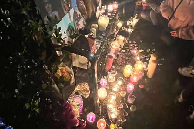 Candles were lit at a vigil for Tomasz last Friday