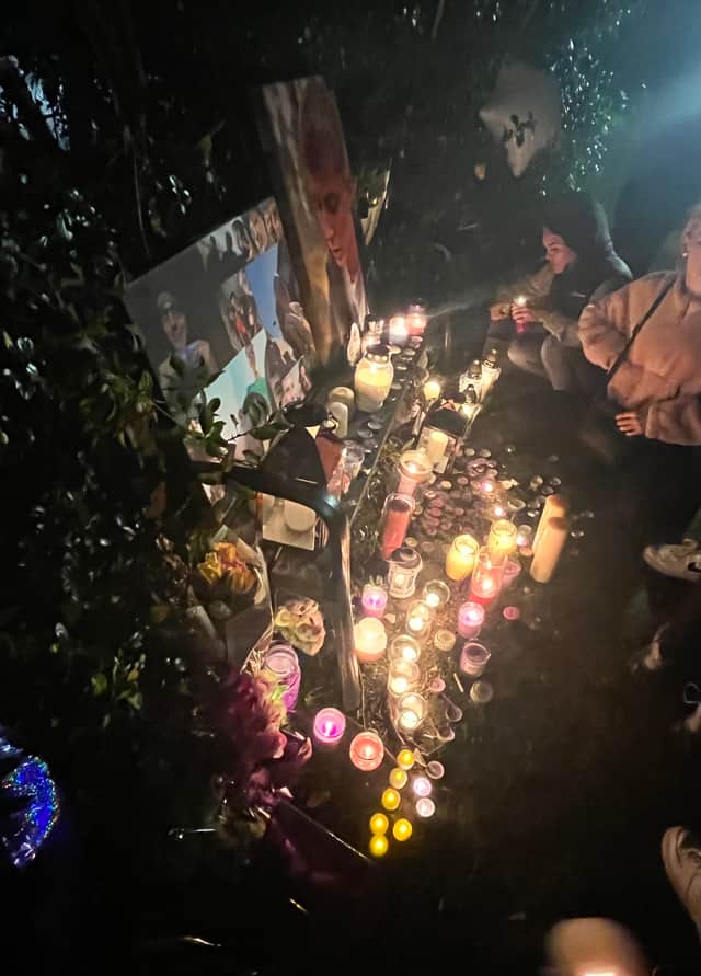 Candles were lit at a vigil for Tomasz last Friday