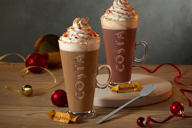 Costa’s new Latte and Hot Chocolate flavours are served with a Toblerone tiny bar