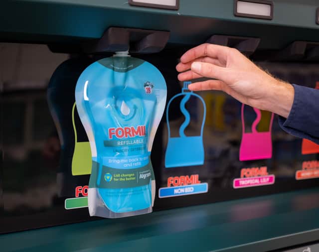 Lidl is trialling the mess-free smart refills for laundry detergent to reduce plastic waste and help customer save money on their shopping