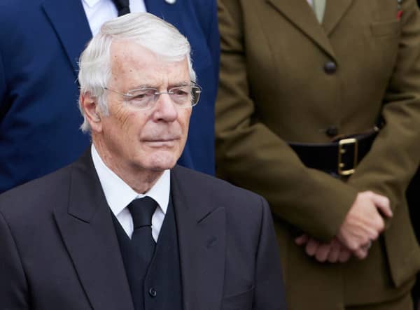 Britain's former Prime Minister John Major attends the second Proclamation of Britain's new King, King Charles III
