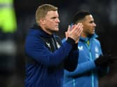 Newcastle United head coach Eddie Howe at Goodison Park last season. (Photo by ANTHONY DEVLIN/AFP via Getty Images)