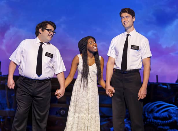 <p>The Book of Mormon cast: Conner Peirson, Aviva Tulley and Robert Colvin</p>