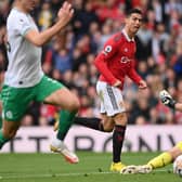 Cristiano Ronaldo in action for Manchester United during their goalless draw with Newcastle United. (Photo by Stu Forster/Getty Images)